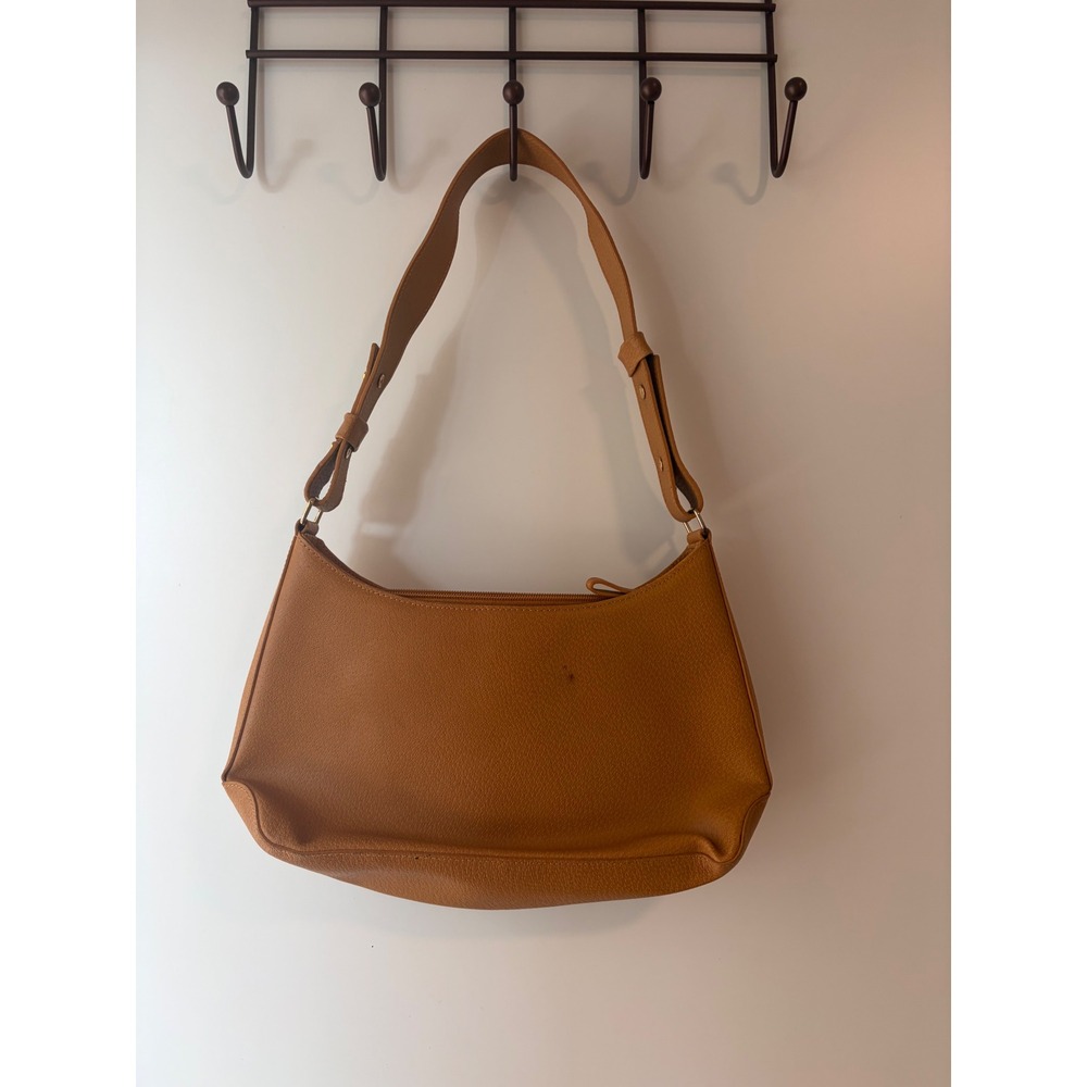 Holt Renfrew Vintage Y2K Camel Tan Pebbled Leather Shoulder Bag Baguette